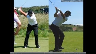 Jon Rahm golf swing  Long Iron faceon amp downtheline July 2017 [upl. by Zoara]