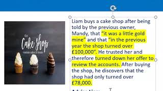 How to apply misrepresentation Liam cupcake scenario [upl. by Tare]