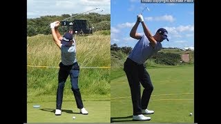 Justin Thomas golf swing  Long Iron faceon amp downtheline July 2017 [upl. by Favian]