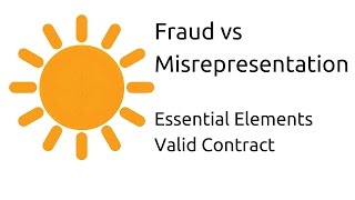 Fraud vs Misrepresentation  Other Essential Elements of a Valid Contract  CA CPT  CS amp CMA [upl. by Wahs]